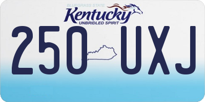KY license plate 250UXJ