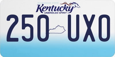 KY license plate 250UXO