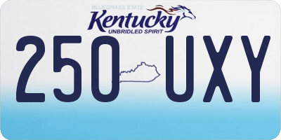 KY license plate 250UXY