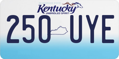 KY license plate 250UYE