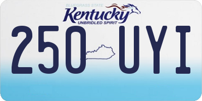 KY license plate 250UYI
