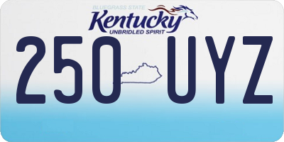 KY license plate 250UYZ
