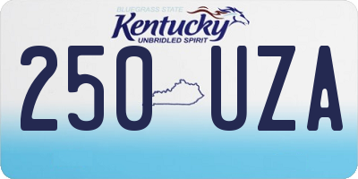KY license plate 250UZA