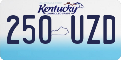 KY license plate 250UZD
