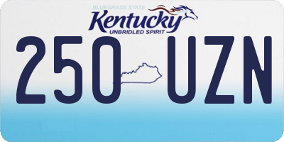 KY license plate 250UZN