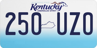 KY license plate 250UZO