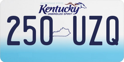KY license plate 250UZQ