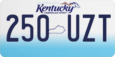 KY license plate 250UZT