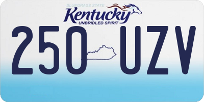 KY license plate 250UZV