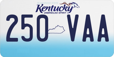 KY license plate 250VAA