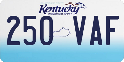 KY license plate 250VAF