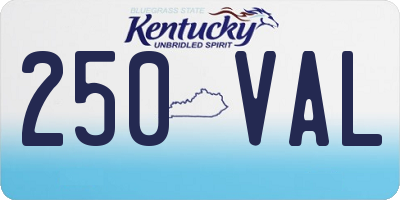 KY license plate 250VAL