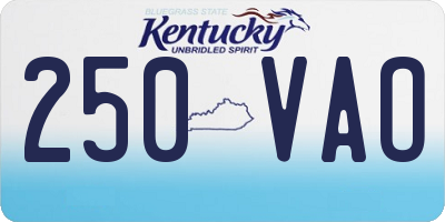 KY license plate 250VAO