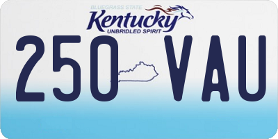KY license plate 250VAU