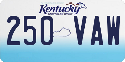 KY license plate 250VAW