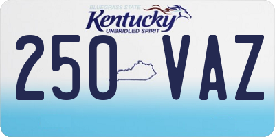 KY license plate 250VAZ