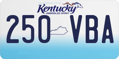 KY license plate 250VBA