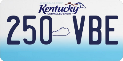 KY license plate 250VBE