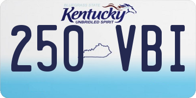 KY license plate 250VBI