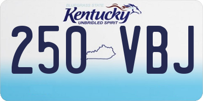KY license plate 250VBJ