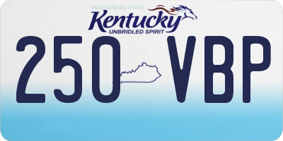 KY license plate 250VBP