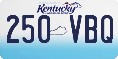 KY license plate 250VBQ