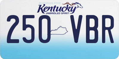 KY license plate 250VBR