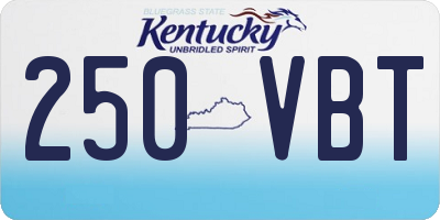 KY license plate 250VBT