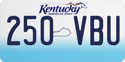 KY license plate 250VBU