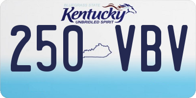 KY license plate 250VBV