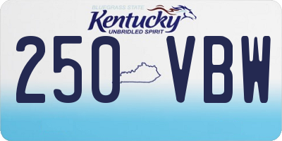 KY license plate 250VBW