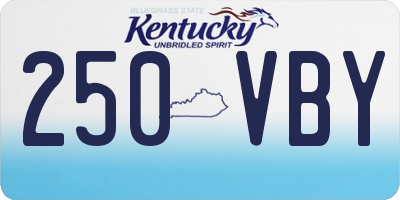 KY license plate 250VBY