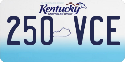KY license plate 250VCE