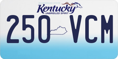 KY license plate 250VCM