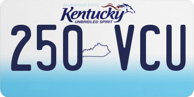 KY license plate 250VCU