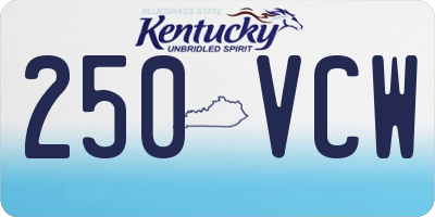 KY license plate 250VCW