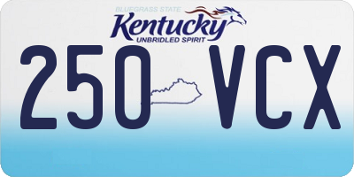 KY license plate 250VCX