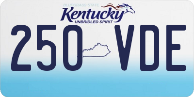 KY license plate 250VDE