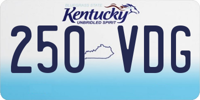 KY license plate 250VDG