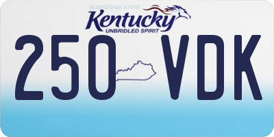 KY license plate 250VDK