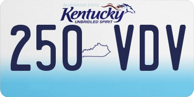 KY license plate 250VDV