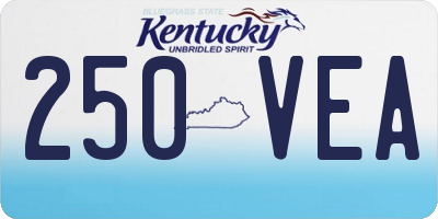 KY license plate 250VEA