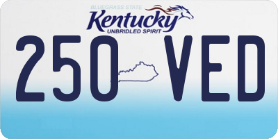 KY license plate 250VED