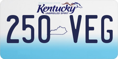 KY license plate 250VEG