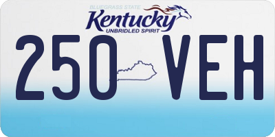 KY license plate 250VEH