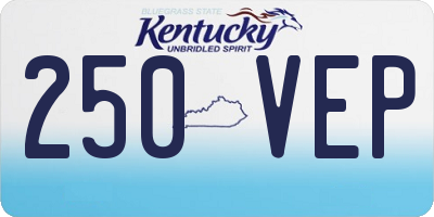 KY license plate 250VEP