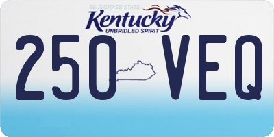 KY license plate 250VEQ