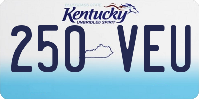KY license plate 250VEU