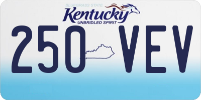 KY license plate 250VEV