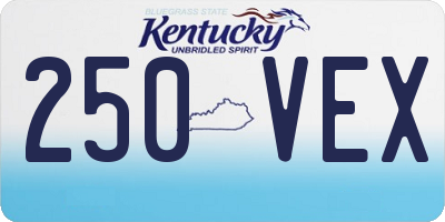 KY license plate 250VEX